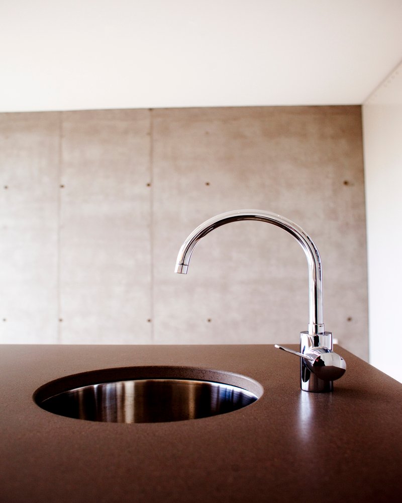 Sink and faucet in kitchen